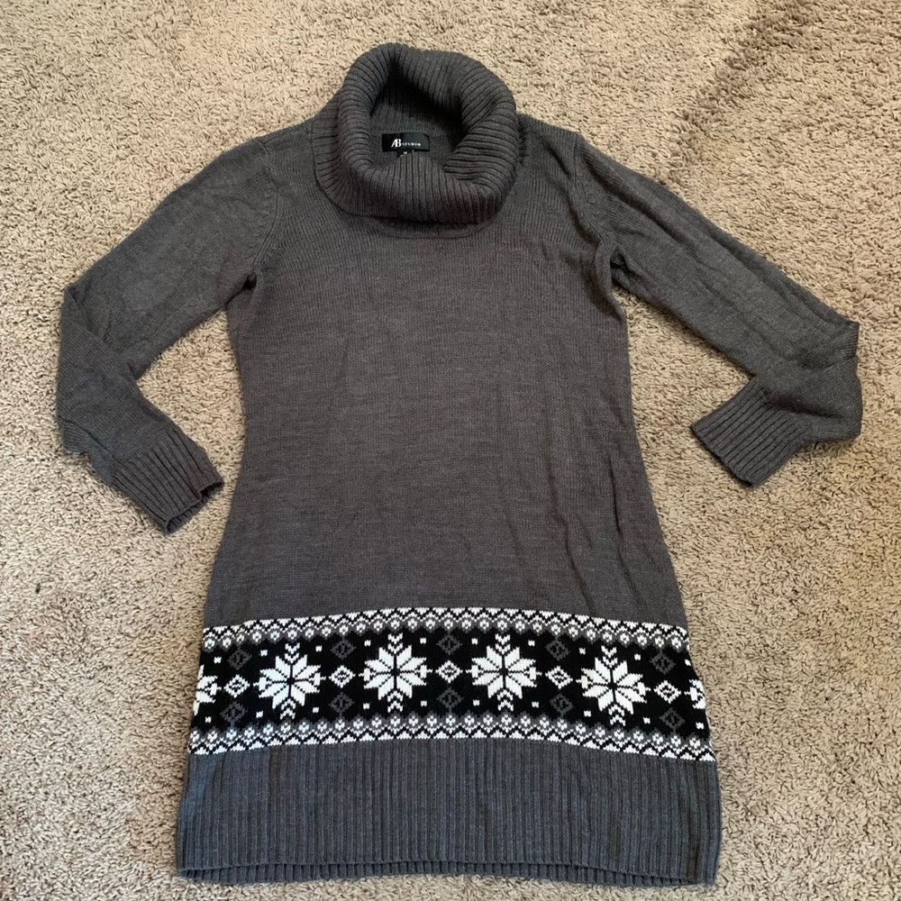 AB Studio Turtleneck Sweater Dress Medium